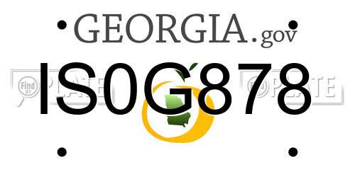 IS0G878 Georgia License Plate