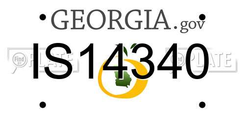 IS14340 Georgia License Plate