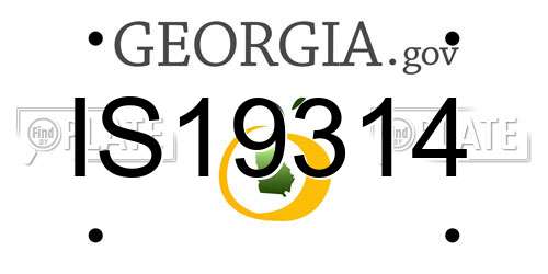 IS19314 Georgia License Plate