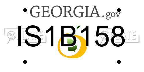 IS1B158 Georgia License Plate