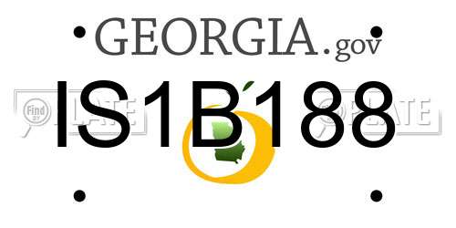 IS1B188 Georgia License Plate