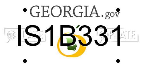 IS1B331 Georgia License Plate