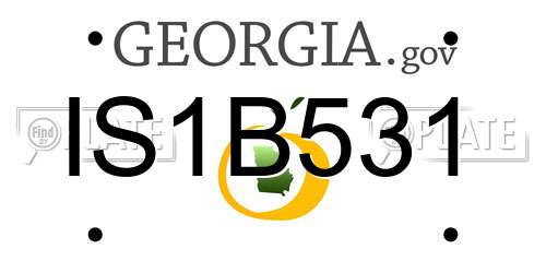 IS1B531 Georgia License Plate
