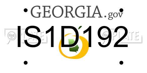 IS1D192 Georgia License Plate