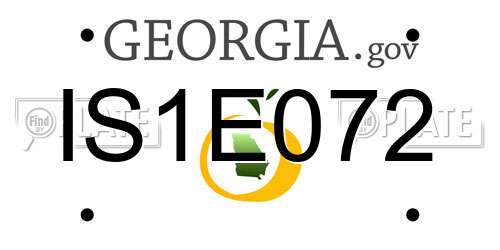 IS1E072 Georgia License Plate