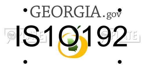 IS1O192 Georgia License Plate
