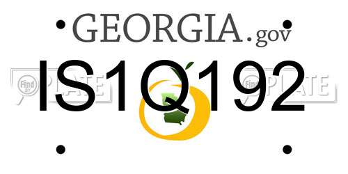 IS1Q192 Georgia License Plate