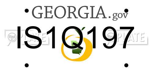 IS1Q197 Georgia License Plate