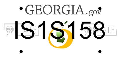 IS1S158 Georgia License Plate