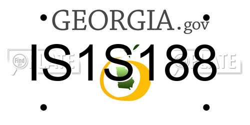 IS1S188 Georgia License Plate