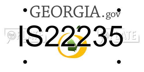 IS22235 Georgia License Plate