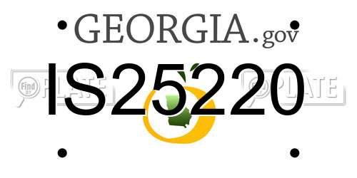 IS25220 Georgia License Plate