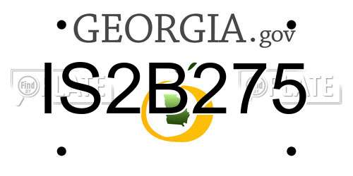 IS2B275 Georgia License Plate