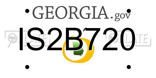 IS2B720 Georgia License Plate