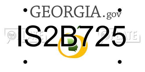 IS2B725 Georgia License Plate