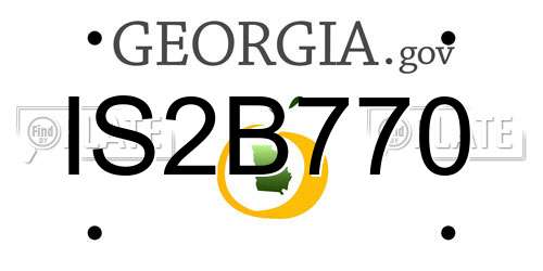 IS2B770 Georgia License Plate