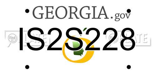 IS2S228 Georgia License Plate