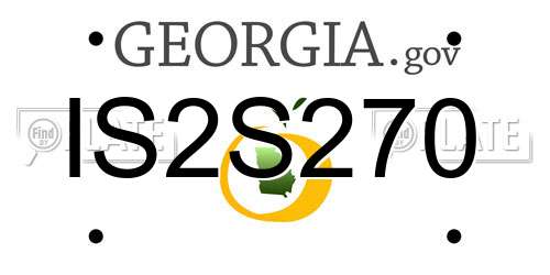 IS2S270 Georgia License Plate