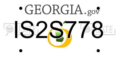 IS2S778 Georgia License Plate
