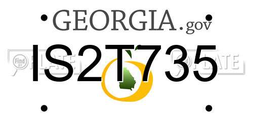 IS2T735 Georgia License Plate