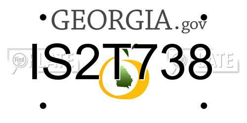 IS2T738 Georgia License Plate