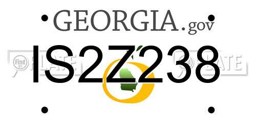 IS2Z238 Georgia License Plate