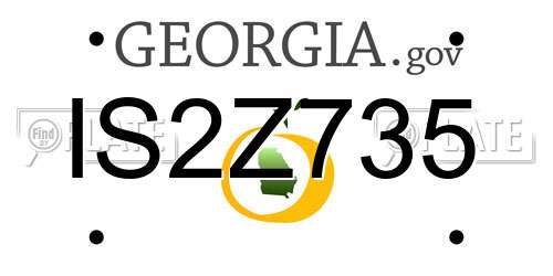 IS2Z735 Georgia License Plate