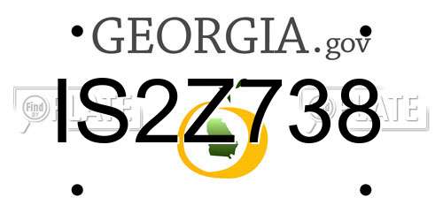 IS2Z738 Georgia License Plate