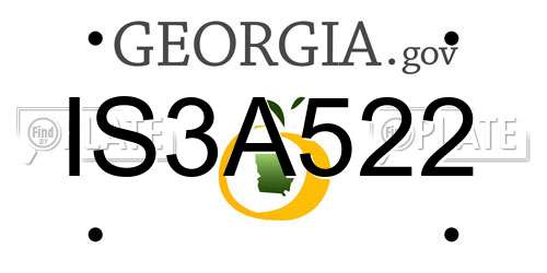IS3A522 Georgia License Plate