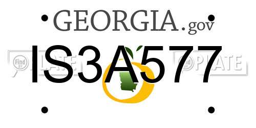 IS3A577 Georgia License Plate
