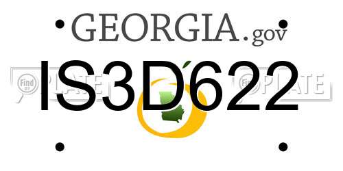 IS3D622 Georgia License Plate