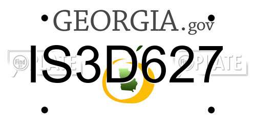 IS3D627 Georgia License Plate