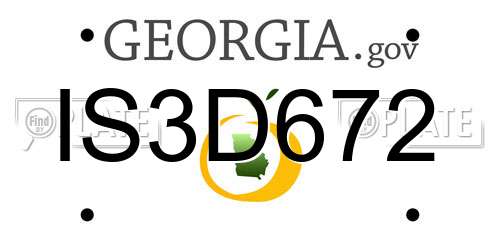 IS3D672 Georgia License Plate