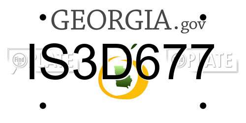 IS3D677 Georgia License Plate