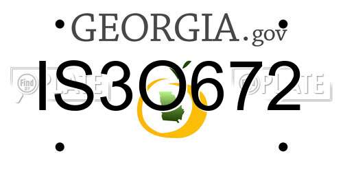 IS3O672 Georgia License Plate