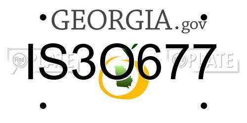IS3O677 Georgia License Plate