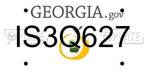IS3Q627 Georgia License Plate