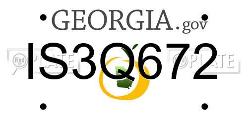 IS3Q672 Georgia License Plate
