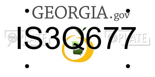 IS3Q677 Georgia License Plate