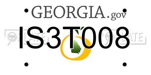 IS3T008 Georgia License Plate