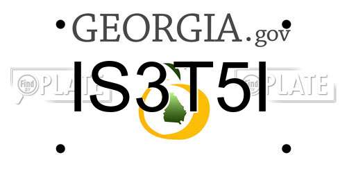 IS3T5I Georgia License Plate