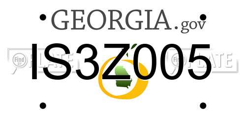 IS3Z005 Georgia License Plate