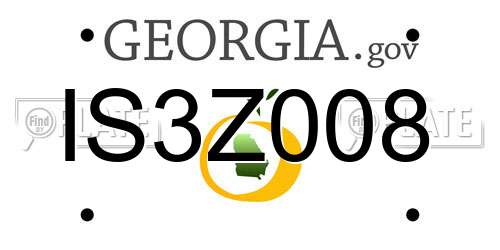 IS3Z008 Georgia License Plate