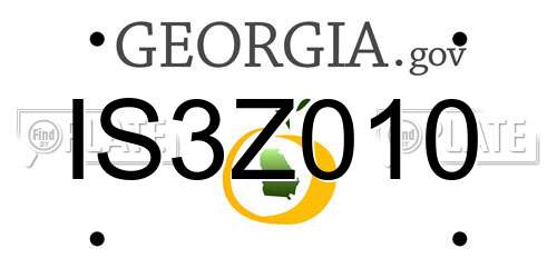 IS3Z010 Georgia License Plate