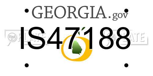 IS47188 Georgia License Plate
