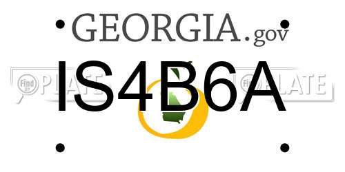 IS4B6A Georgia License Plate