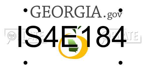 IS4E184 Georgia License Plate