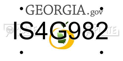 IS4G982 Georgia License Plate