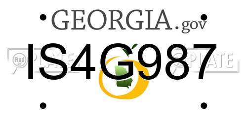 IS4G987 Georgia License Plate