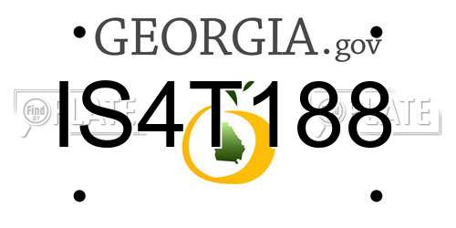 IS4T188 Georgia License Plate